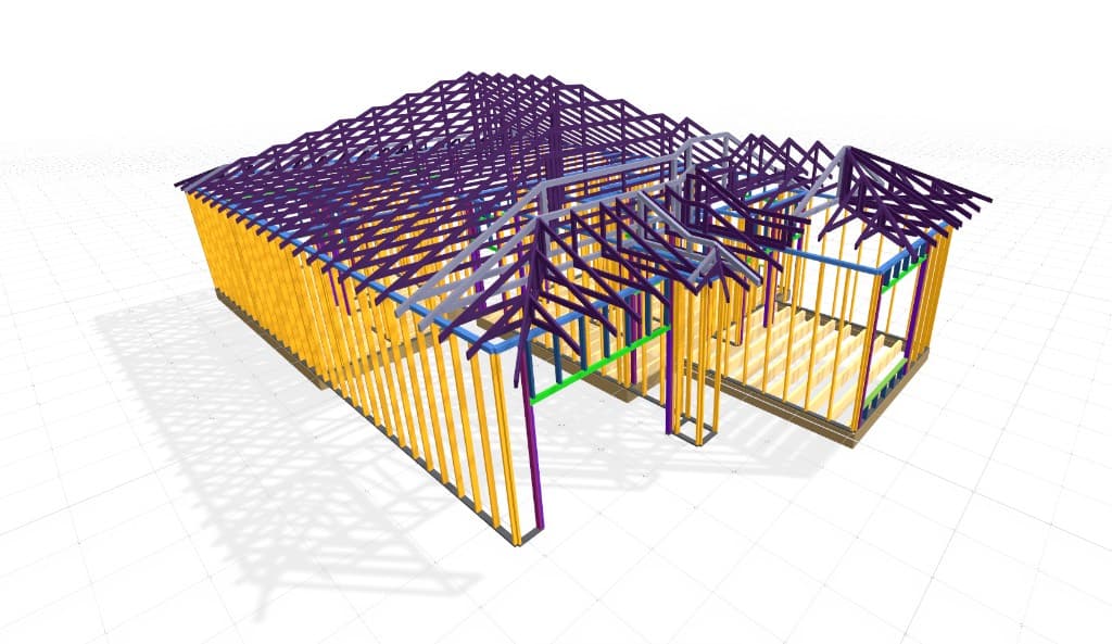 Structural framing twin of the house